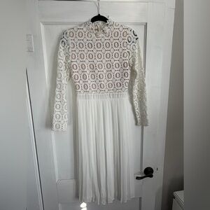 Ivy City Co White Lace Midi Dress XS
